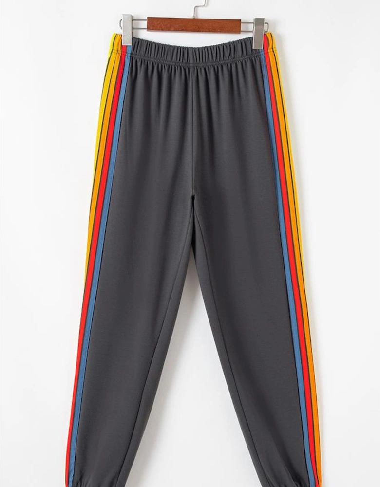 Dark Grey Counting Rainbows High Waist Sweatpants