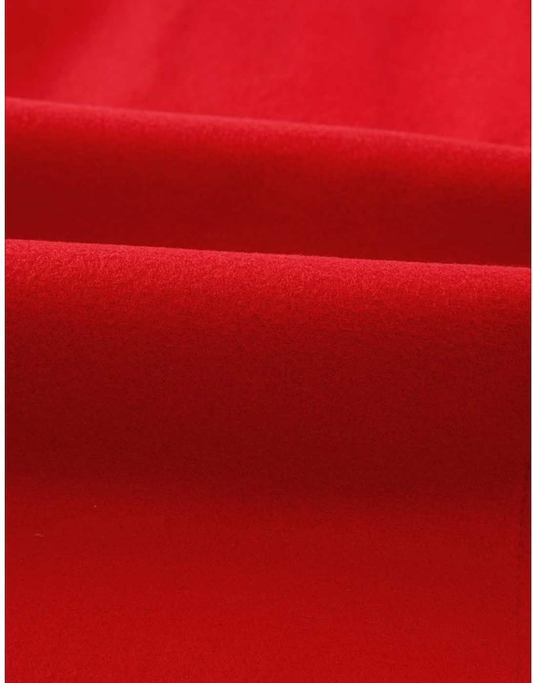 Fiery Red Solid Color Casual Zip up Hooded Coat