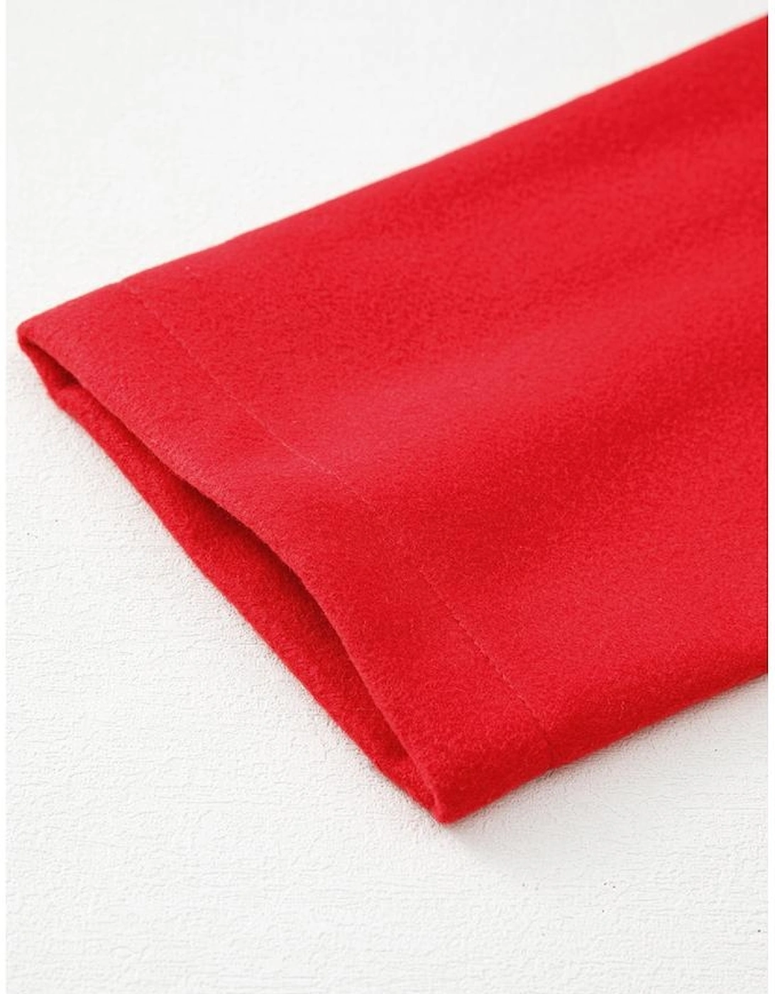 Fiery Red Solid Color Casual Zip up Hooded Coat