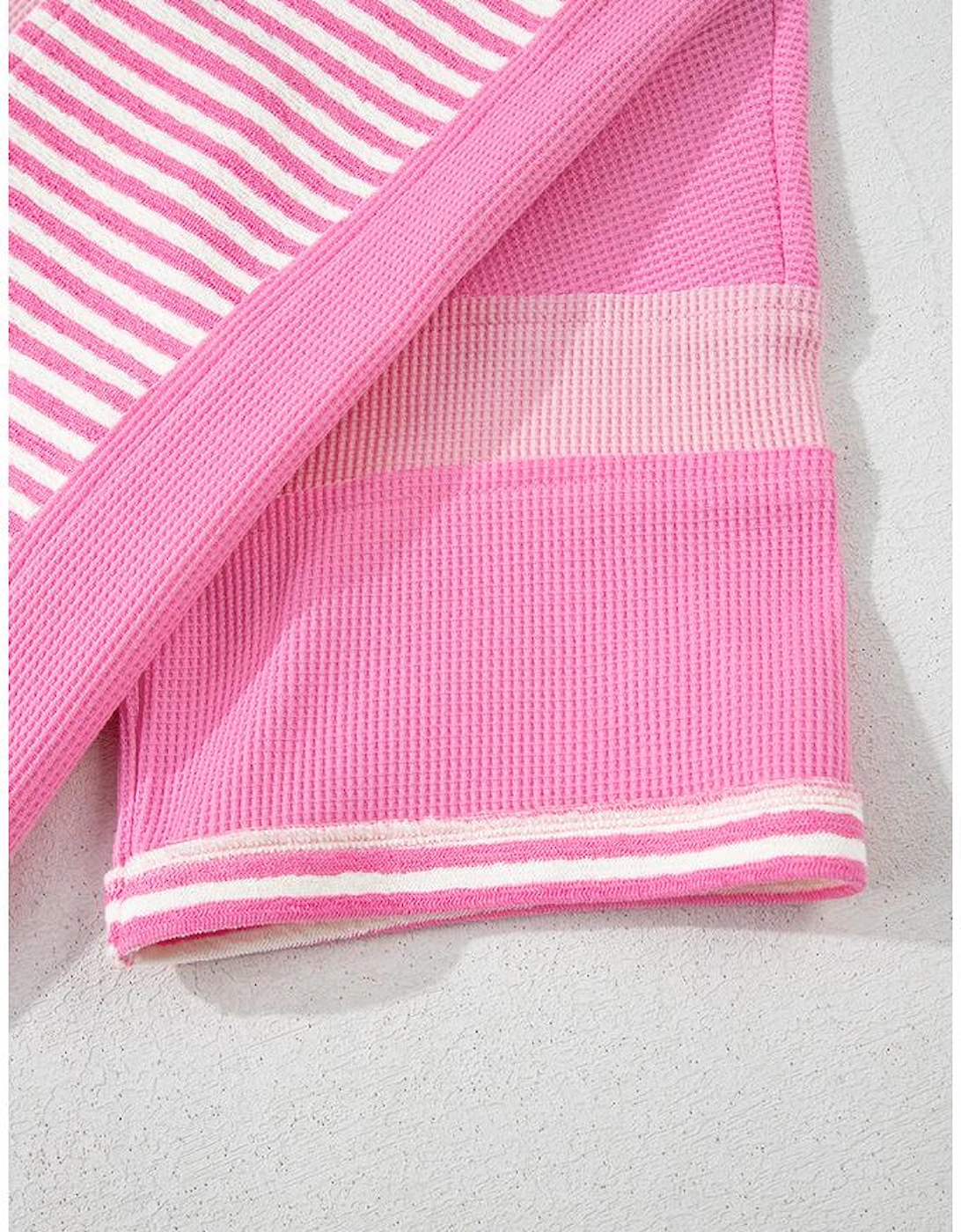 Pink Stripe Patchwork Colorblock Plus Size T Shirt