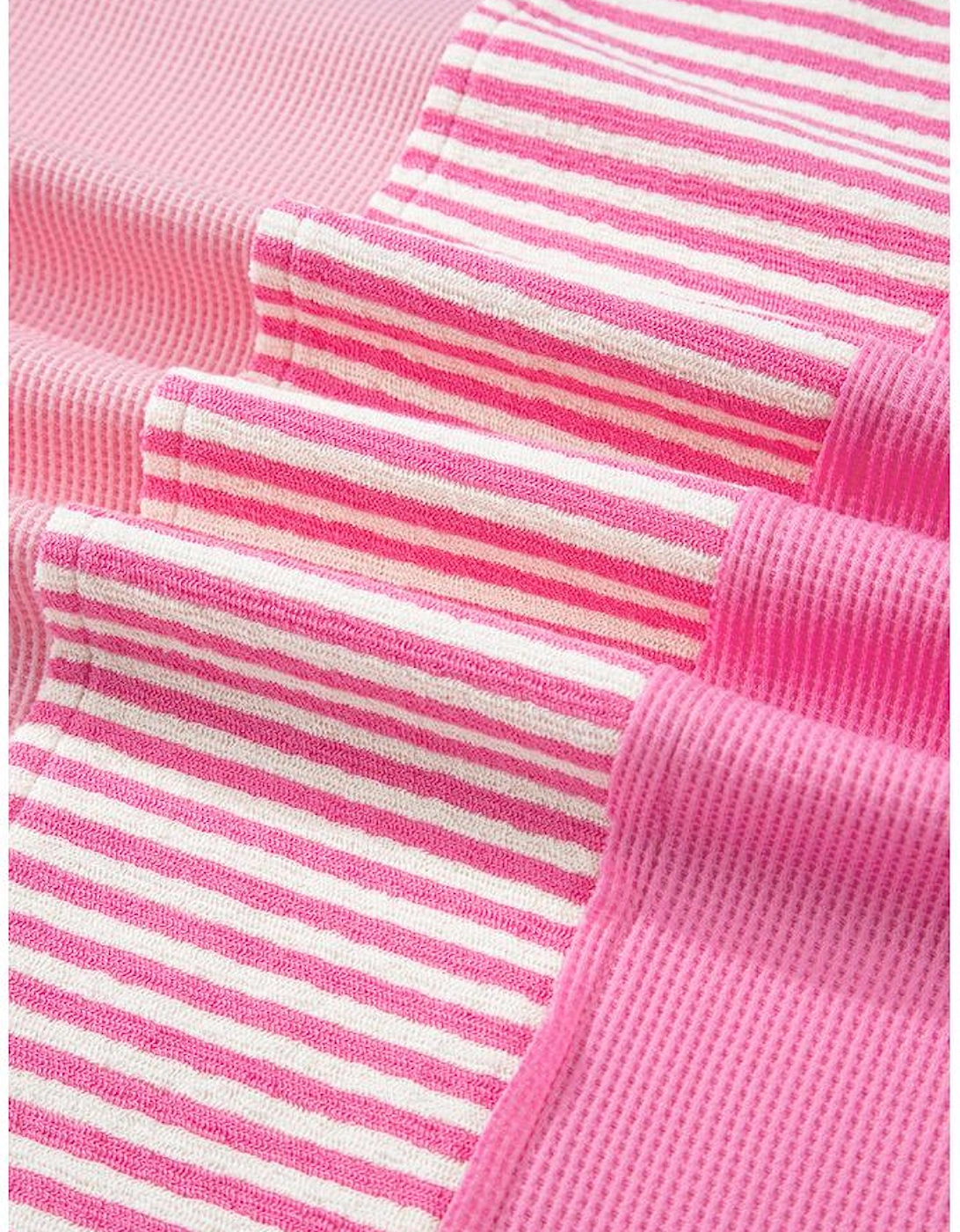 Pink Stripe Patchwork Colorblock Plus Size T Shirt