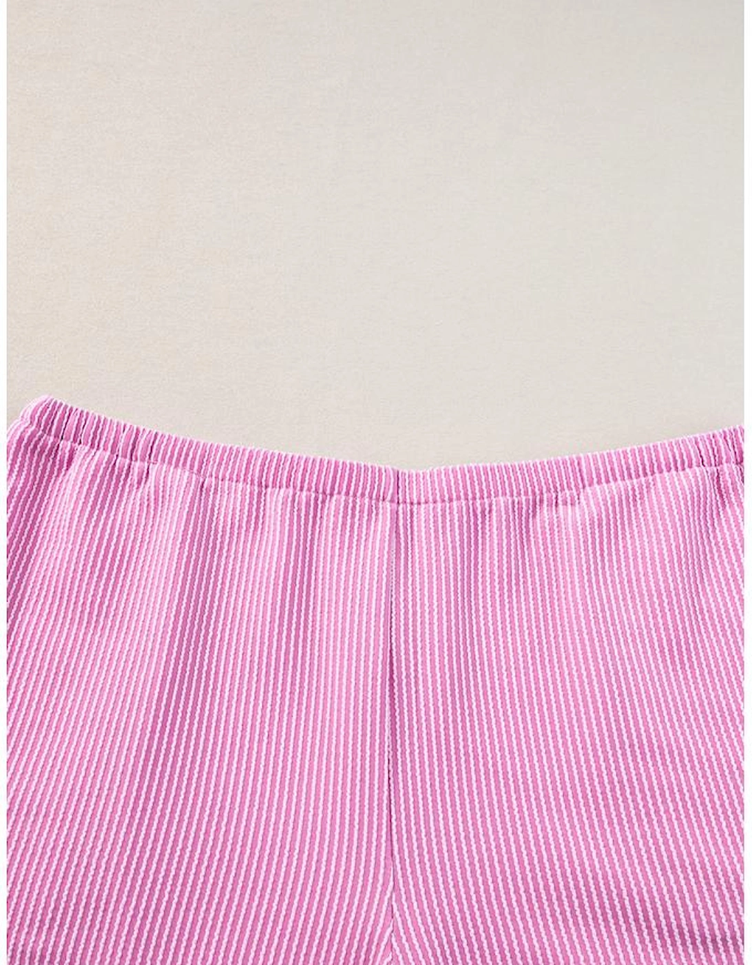 Phalaenopsis Ribbed Knit T Shirt and Shorts Plus Size Lounge Set