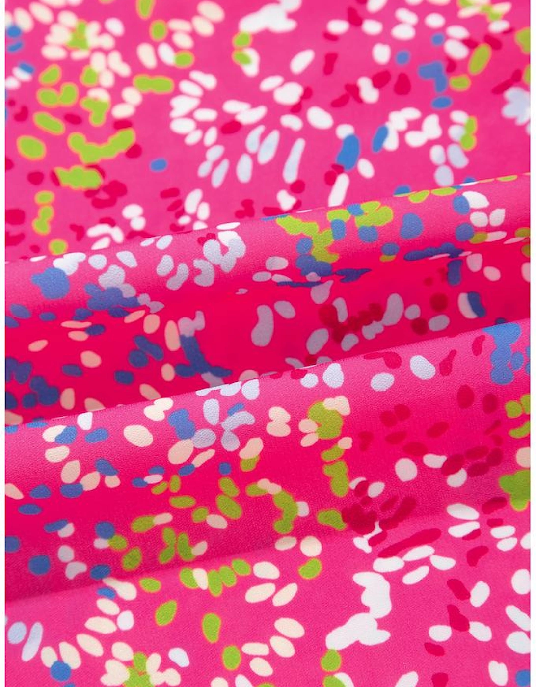 Bonbon Abstract Print Collared V Neck Babydoll Blouse, 14 of 13