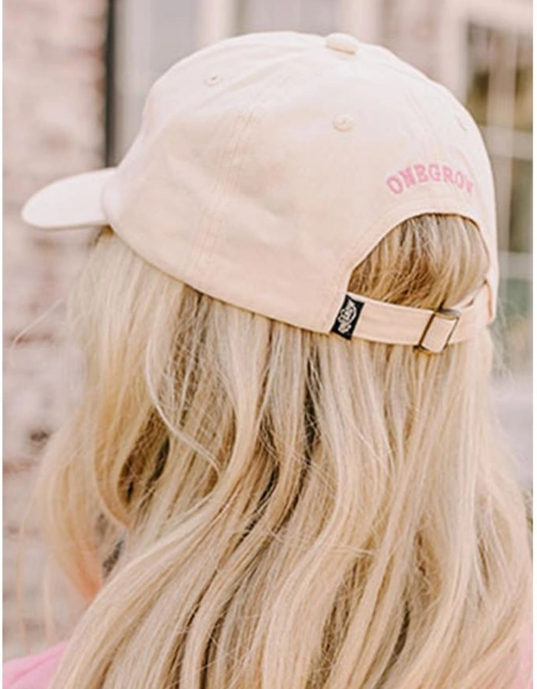 White Girlish Bow Embroidered Baseball Cap