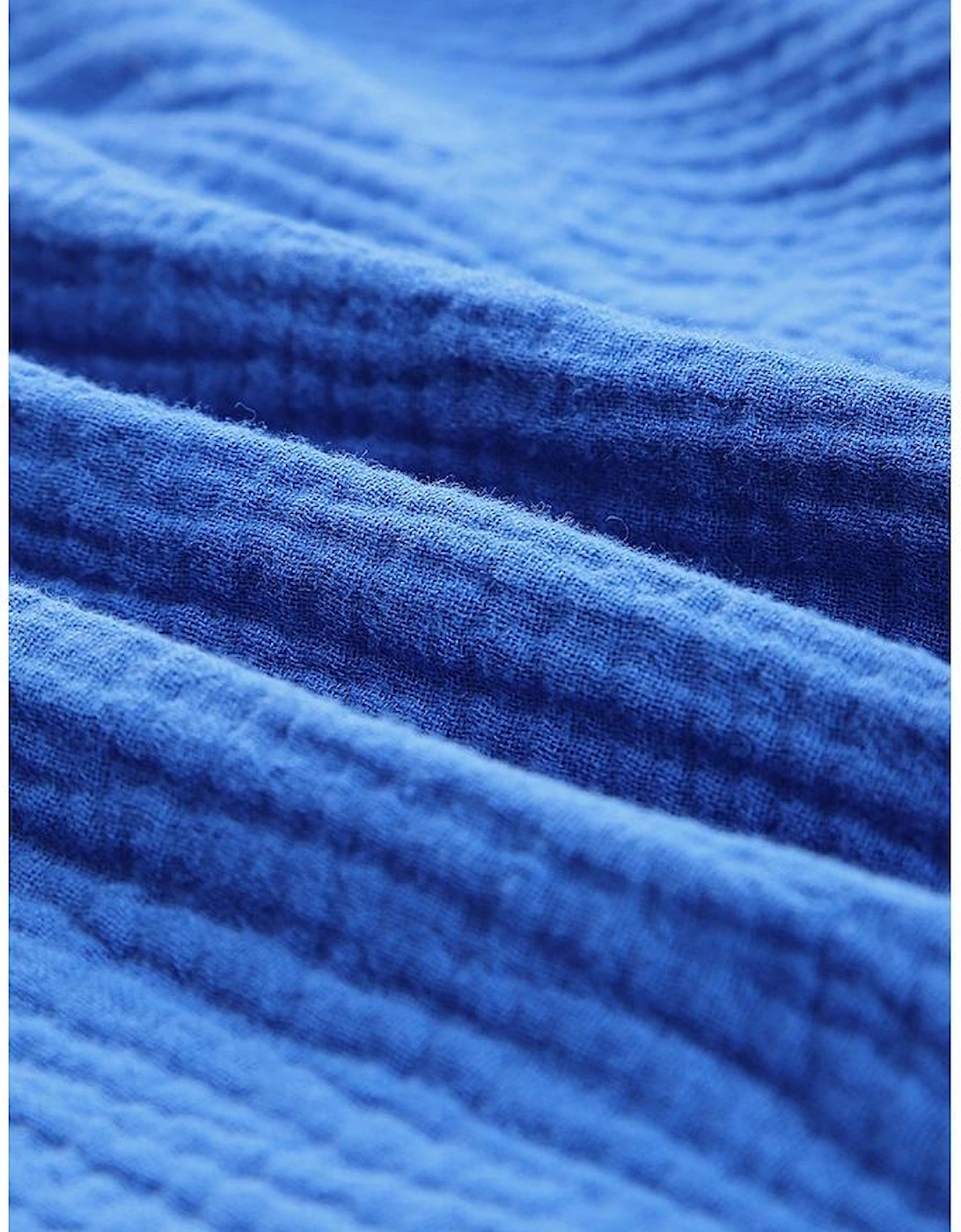 Blue Textured Knotted Straps High Waist Wide Leg Romper