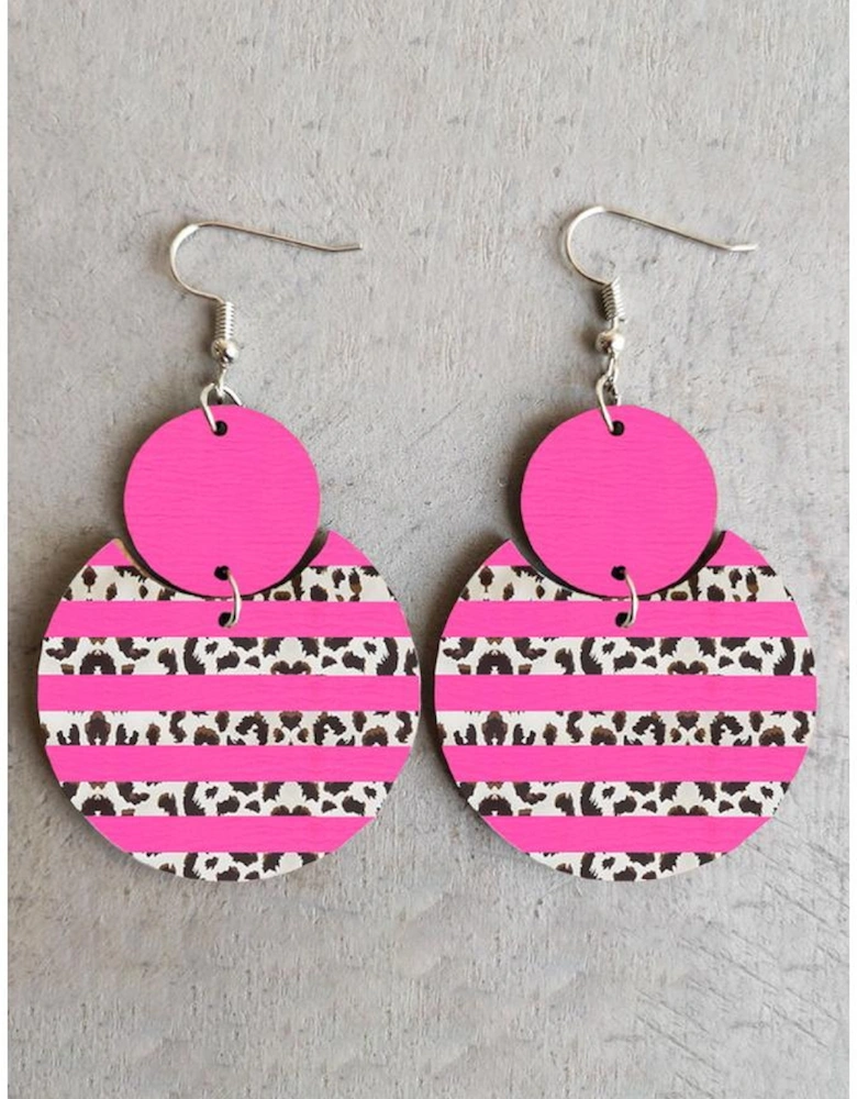 Azura Exchange Colorblock Wooden Circle Hook Earrings