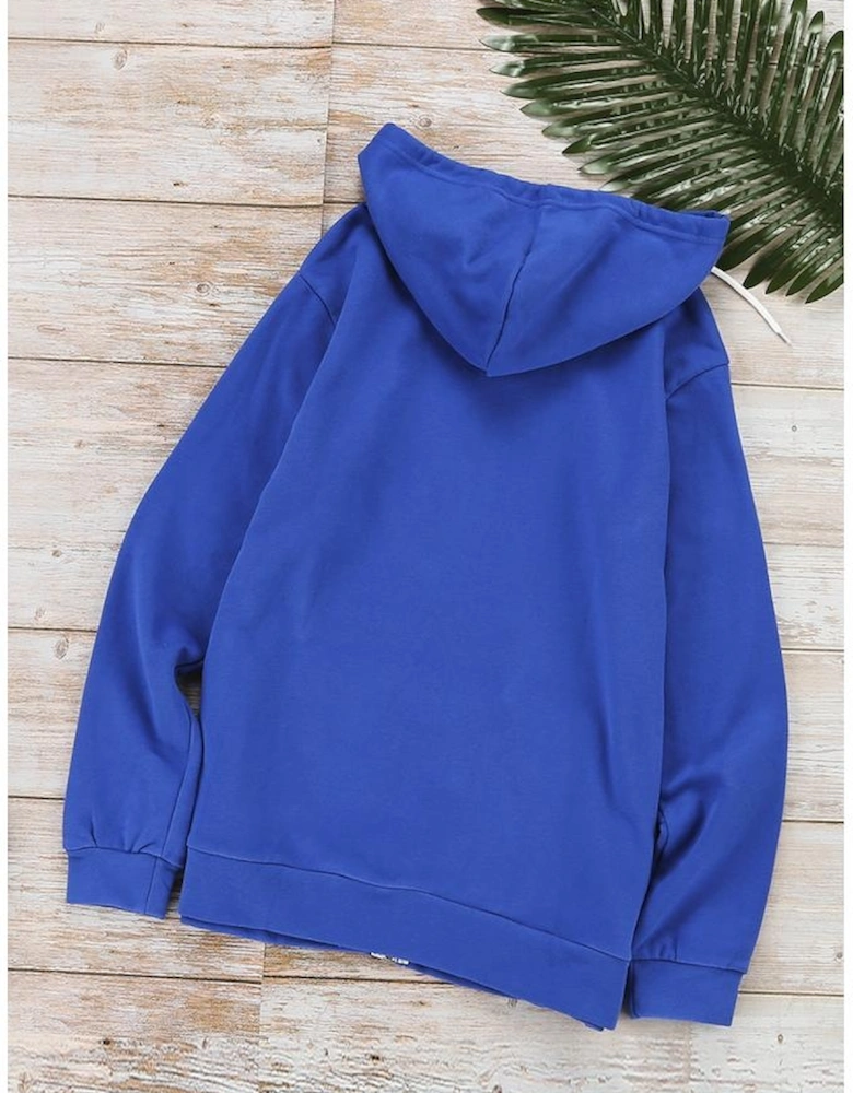 Blue Zip-up Hoodie Jacket