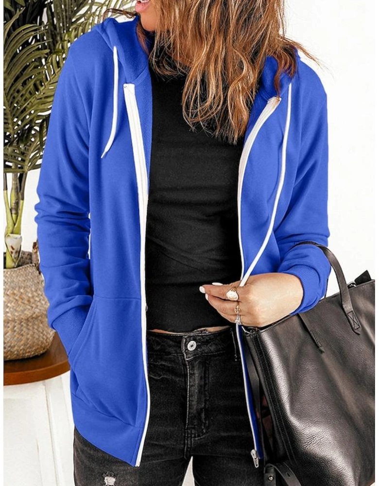 Blue Zip-up Hoodie Jacket