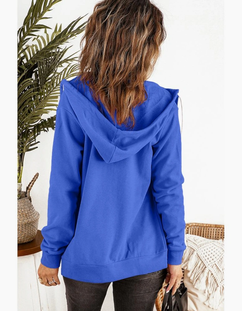 Blue Zip-up Hoodie Jacket