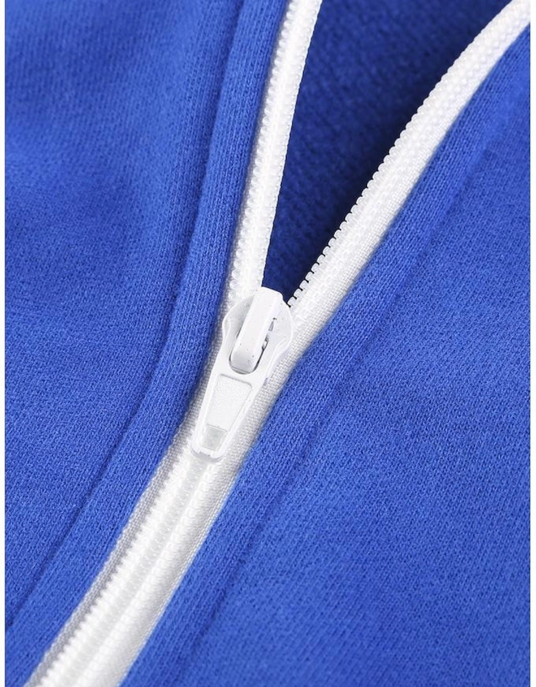 Blue Zip-up Hoodie Jacket