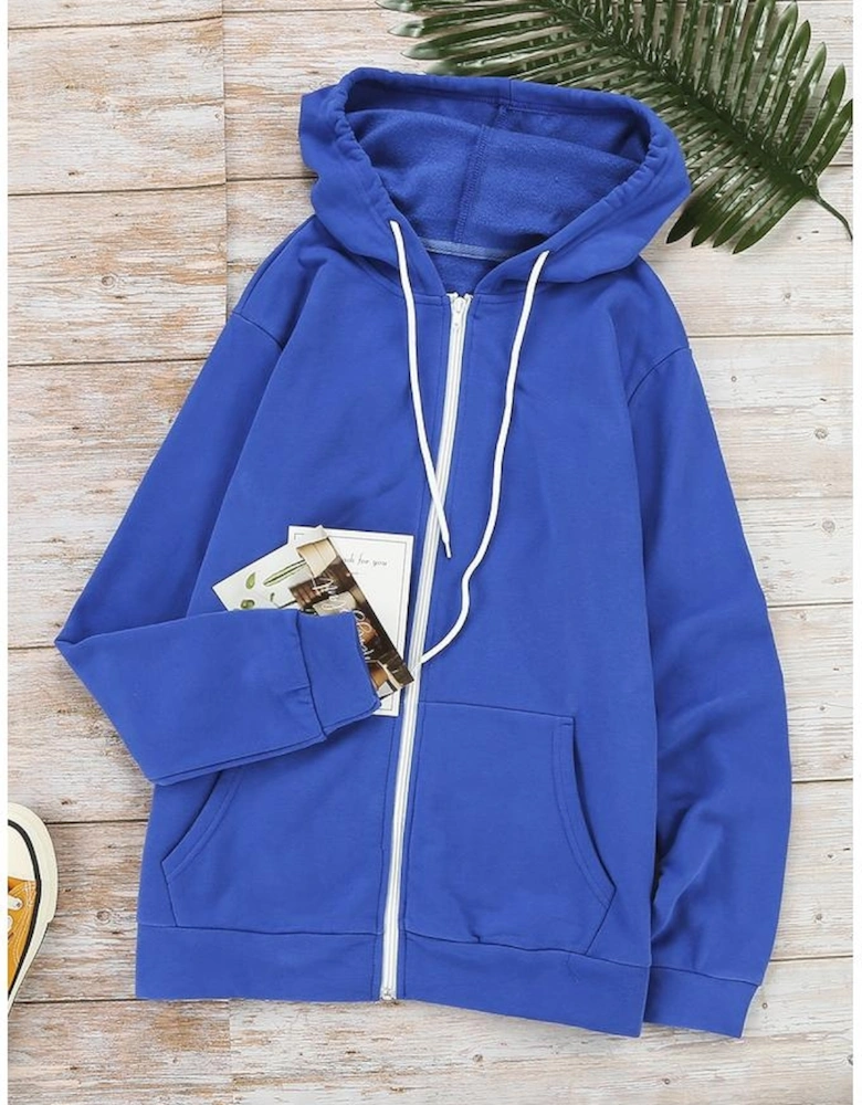 Blue Zip-up Hoodie Jacket