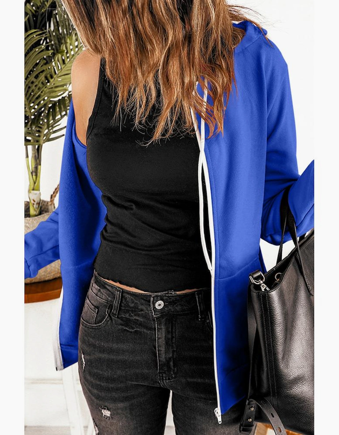 Blue Zip-up Hoodie Jacket