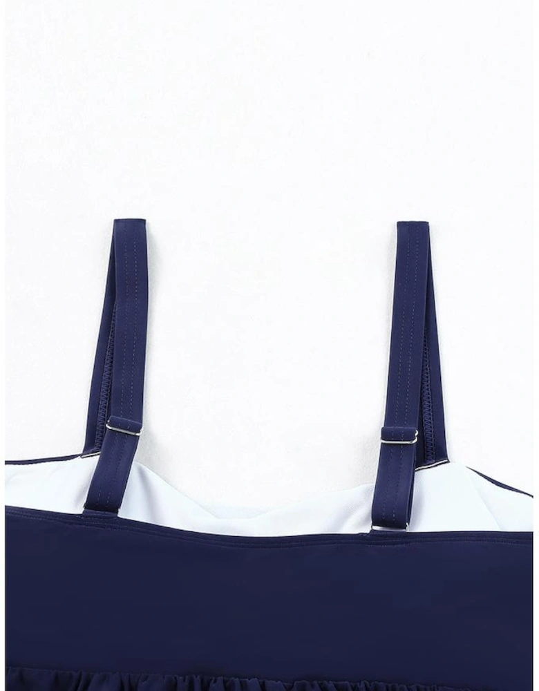 Azura Exchange Adjustable Straps Ruched Tankini Swimsuit