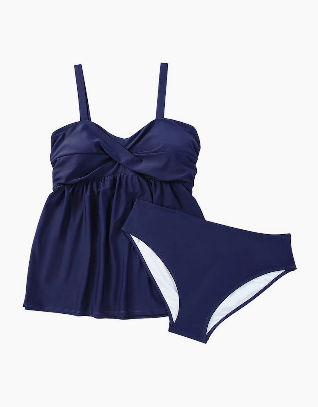 Azura Exchange Adjustable Straps Ruched Tankini Swimsuit