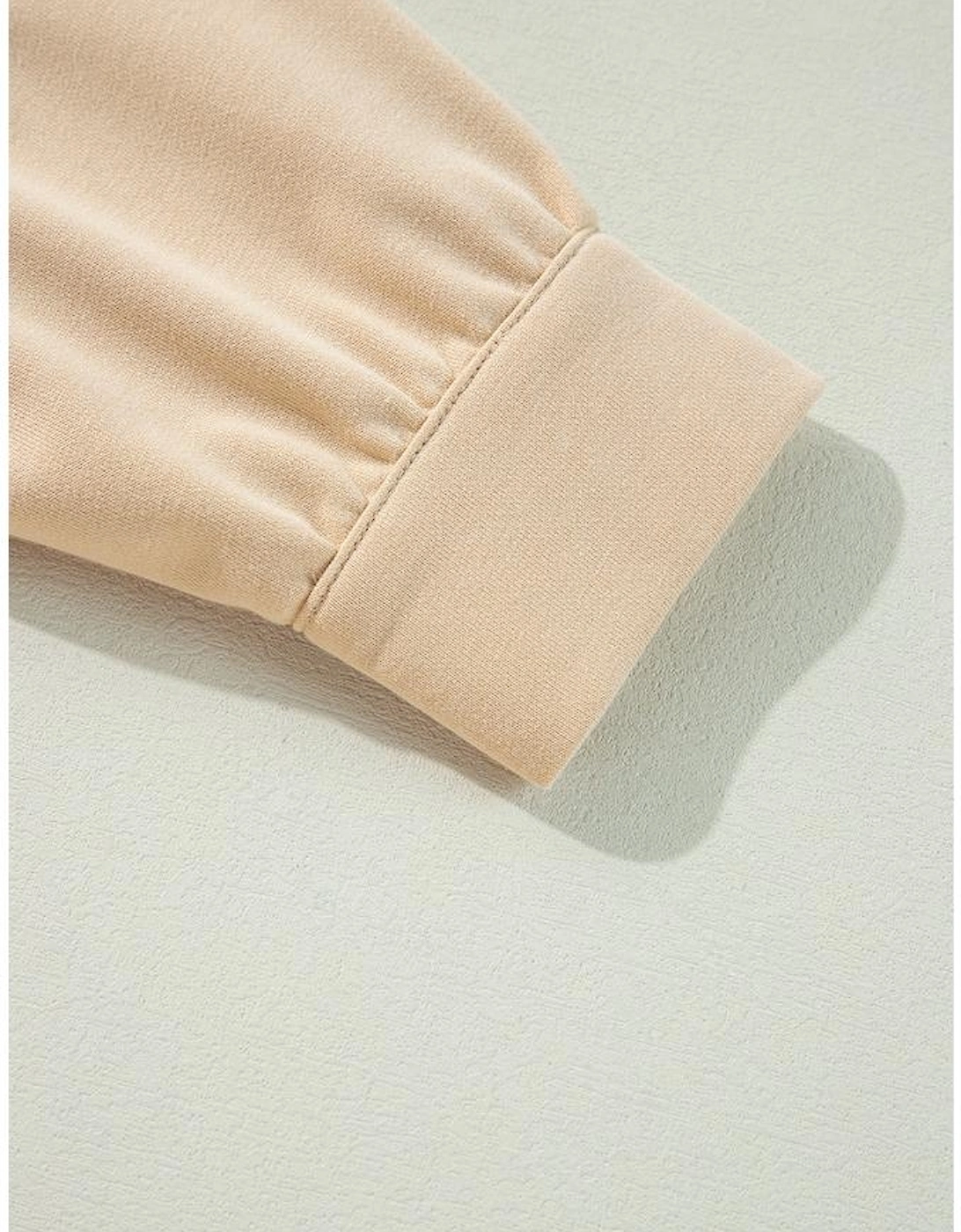 Apricot Floral Patchwork Star Pattern Drawstring Hoodie