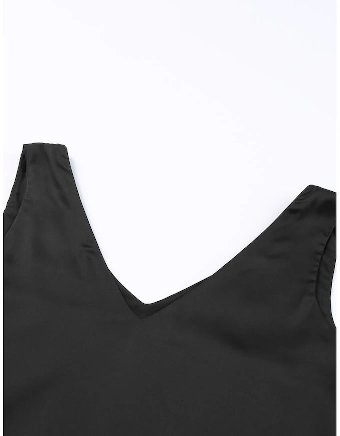 Black Deep V Neck Loose Tank Top