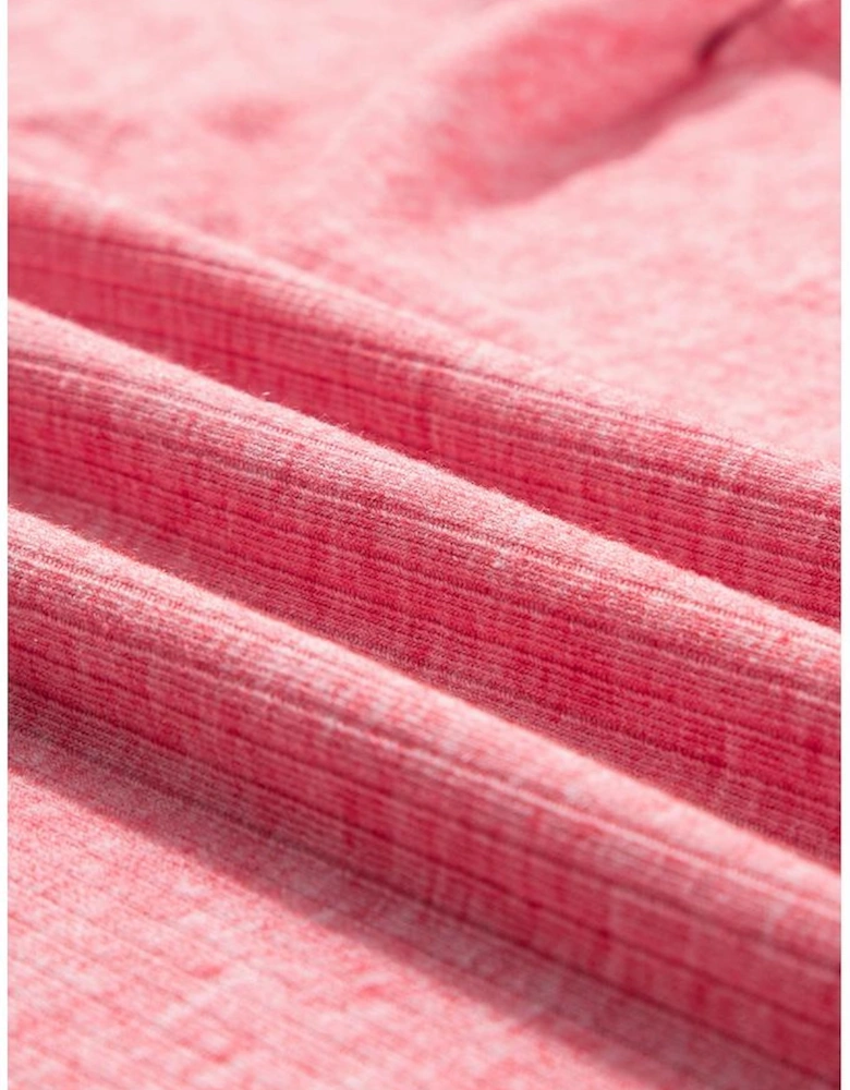 Pink Checkered Paisley Patchwork Raglan Sleeve Seamed Plus Size Top