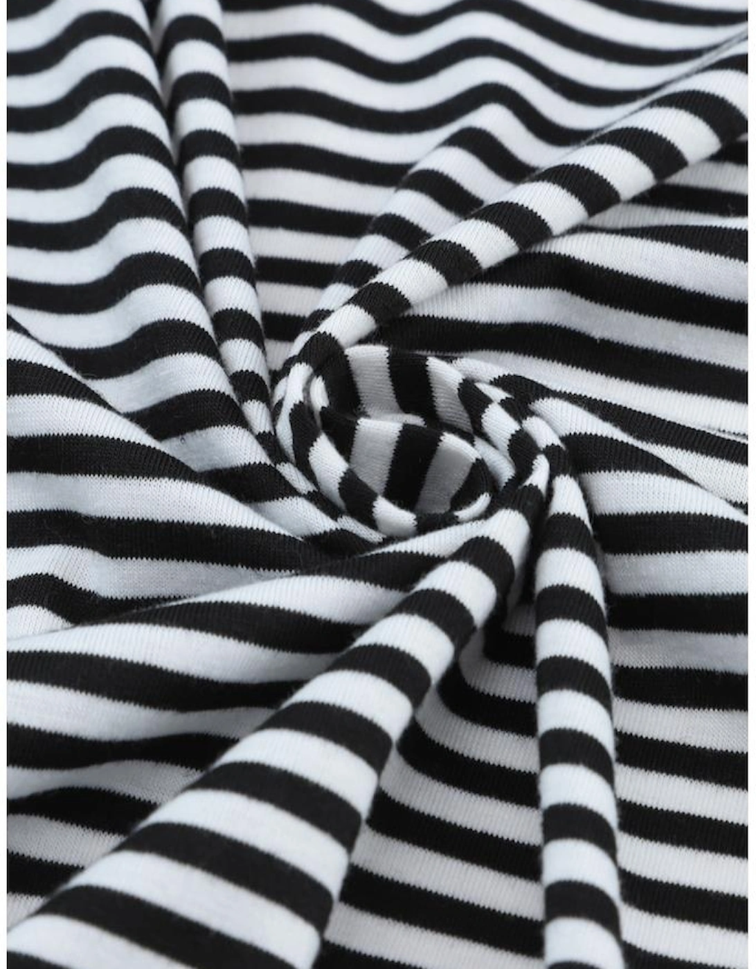 Stripe Open Front Long Cardigan