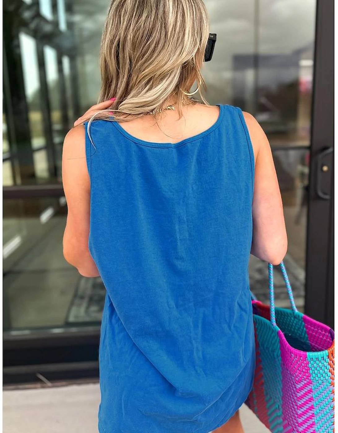 Blue Sun Graphic Casual Tank Top, 12 of 11