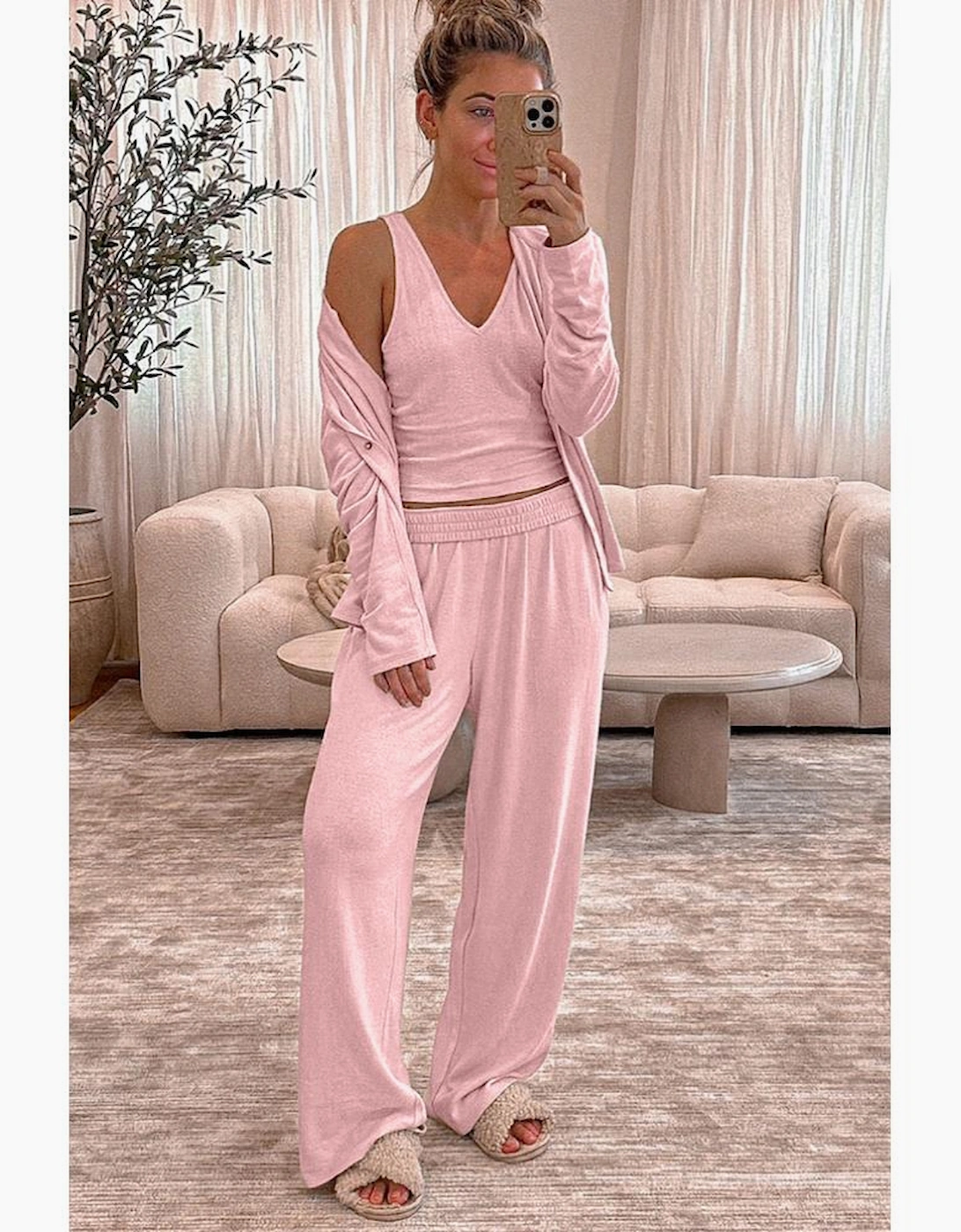 Light Pink 3-Piece Cozy Knit Lounge Set, 4 of 3