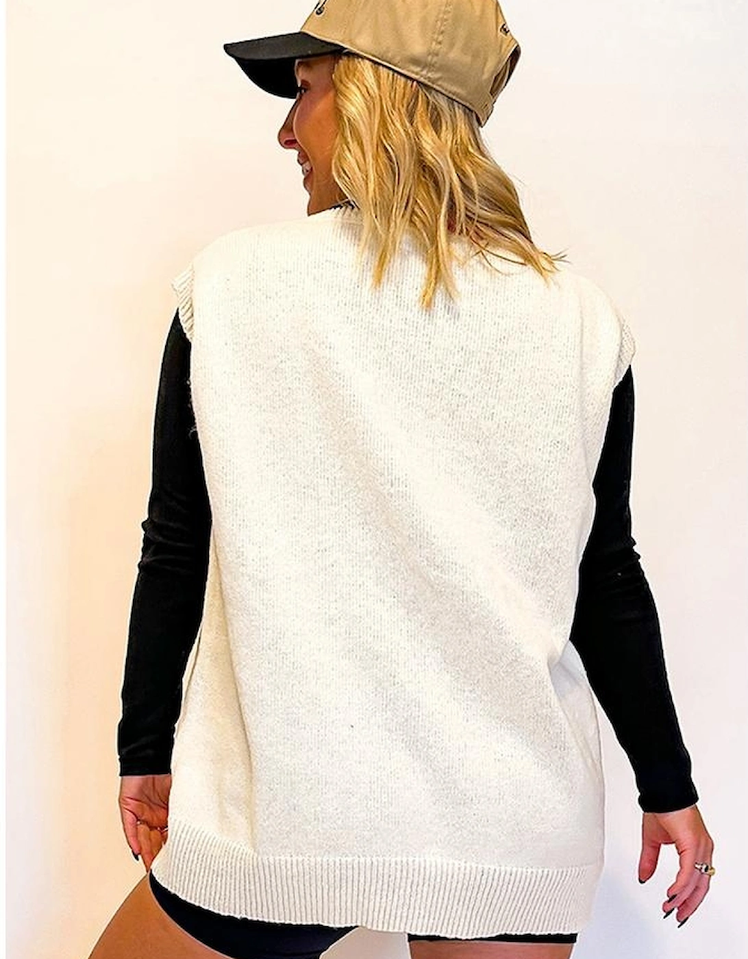 White Vintage Game Day Sweater Vest