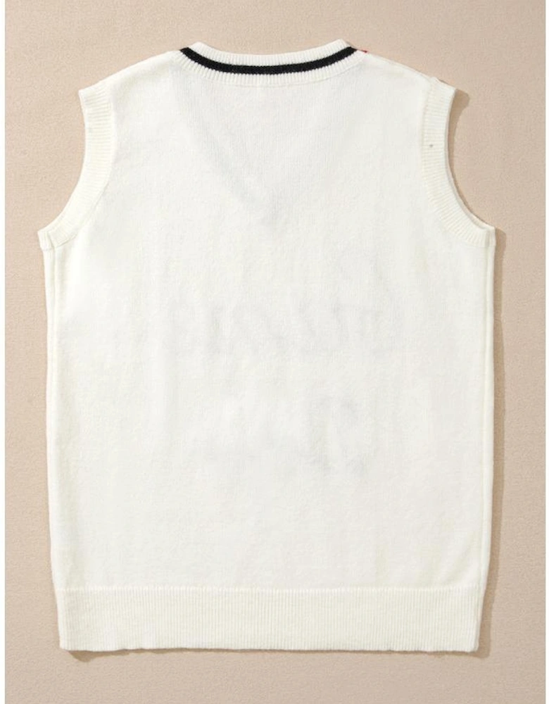 White Vintage Game Day Sweater Vest