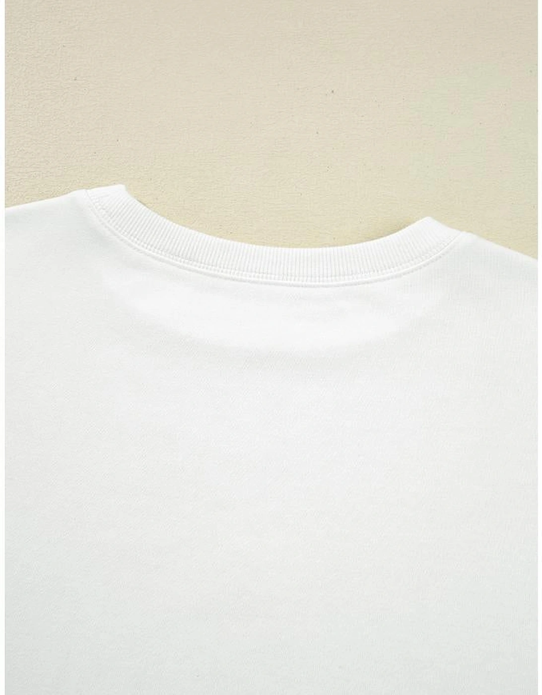 White Floral Ruffled Balloon Sleeve Patchwork Loose Blouse