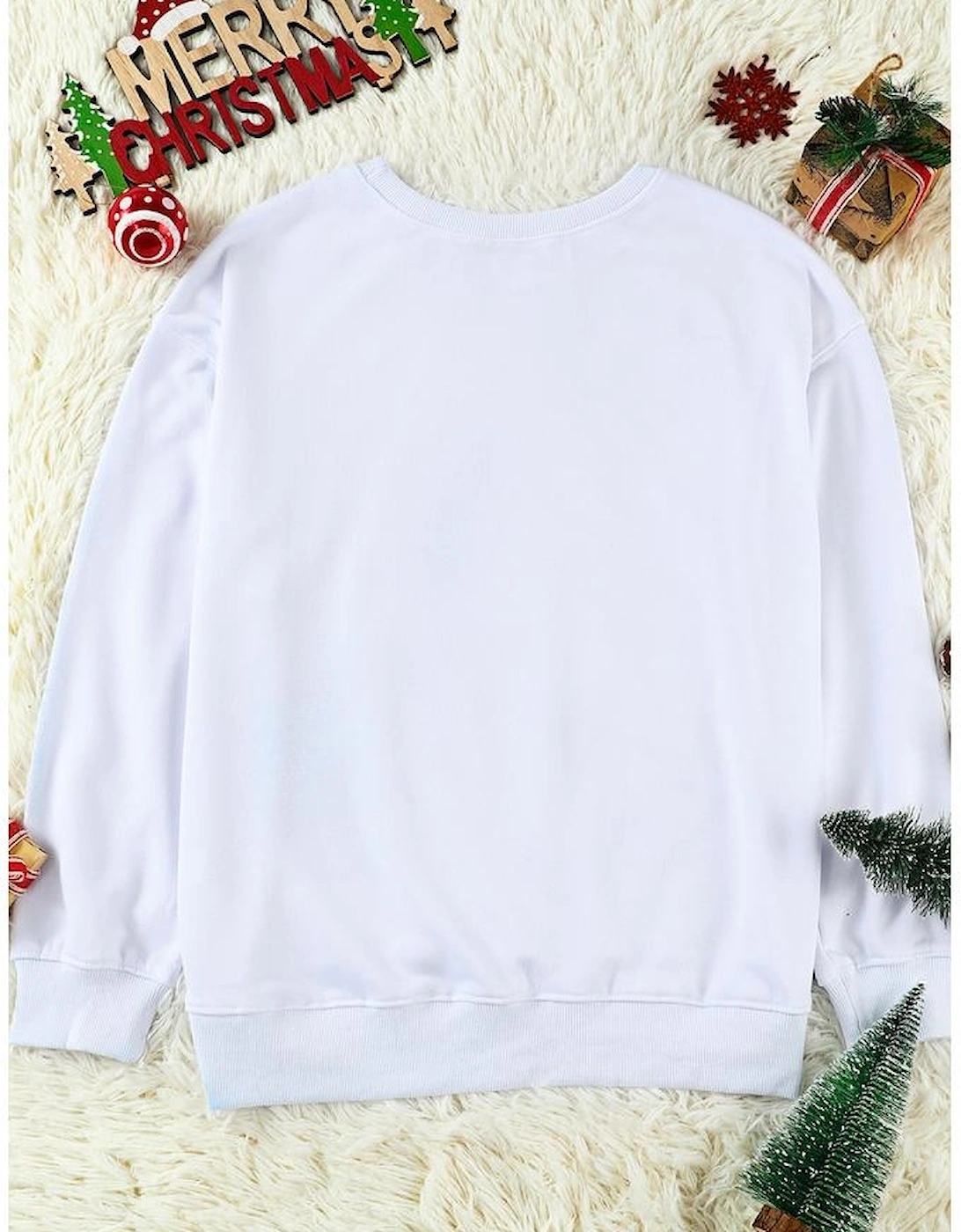White Leopard Snowflake Pullover Sweatshirt