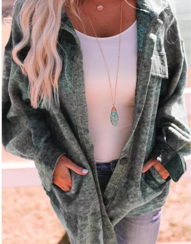 Multicolor Brushed Plaid Pocketed Oversize Shacket