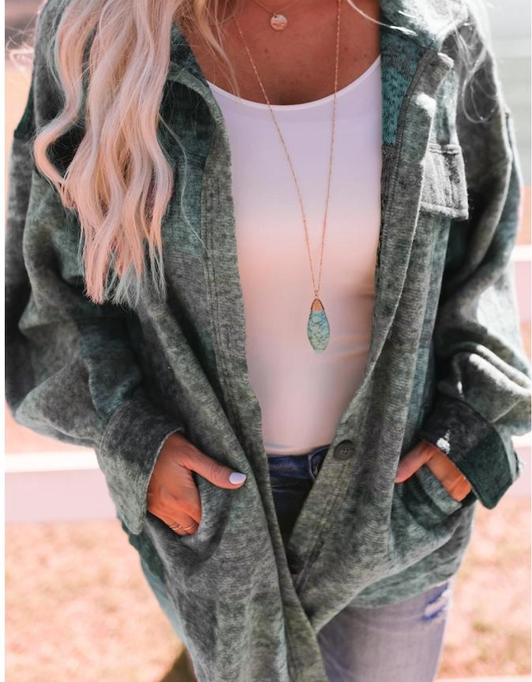 Multicolor Brushed Plaid Pocketed Oversize Shacket