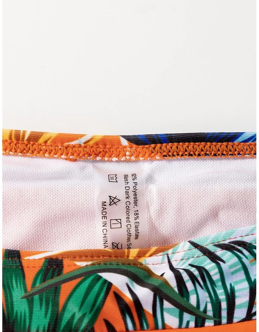 Carrot 3pcs Tropical Contrast Trim Halter Bikini Set with Cover up