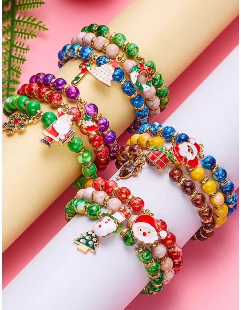 Dark Blue 3 Pack Christmas Bead Bracelets
