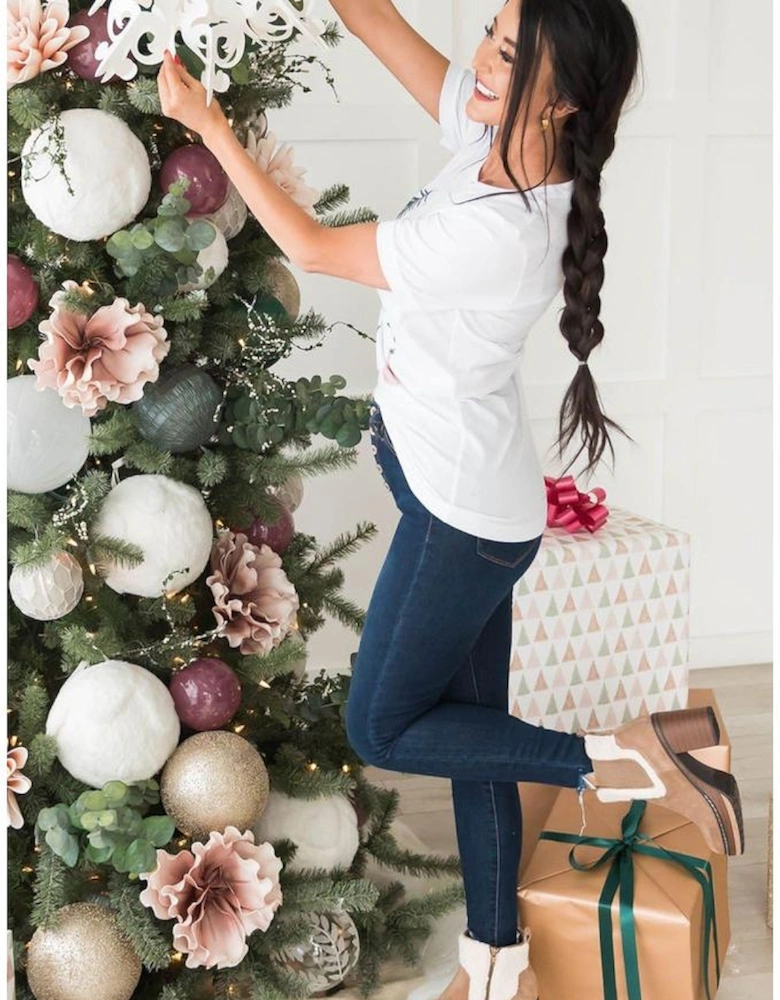 White Christmas Tree Graphic Tee