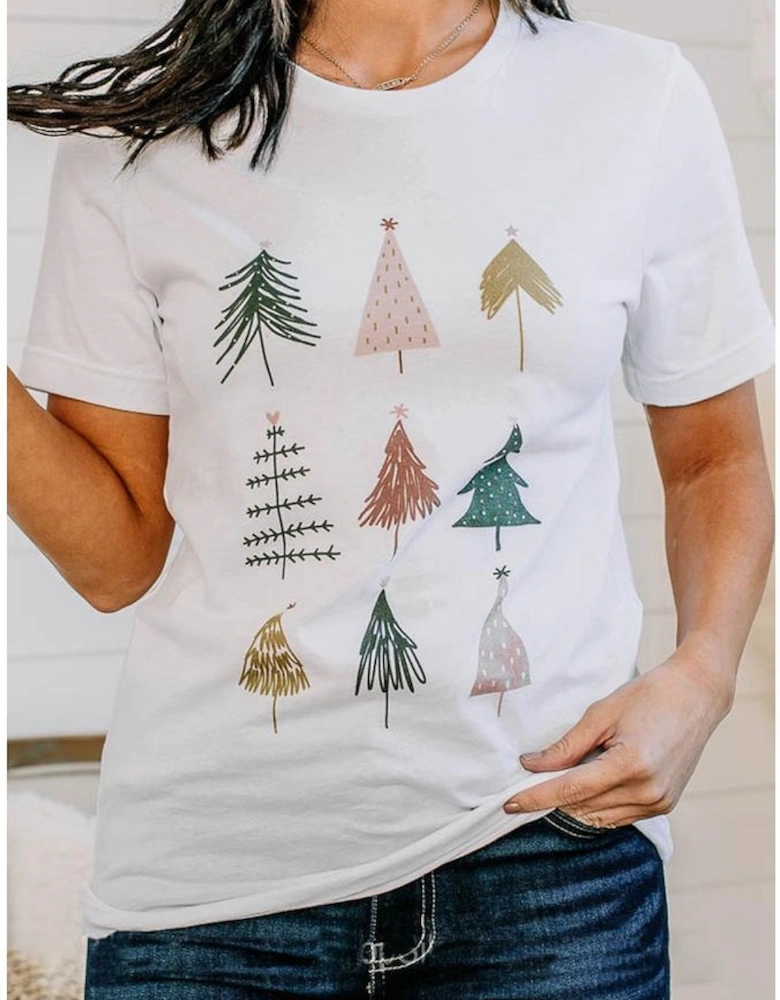 White Christmas Tree Graphic Tee