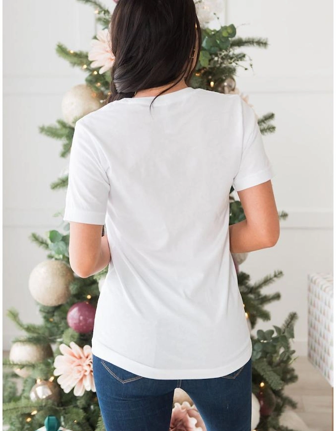 White Christmas Tree Graphic Tee