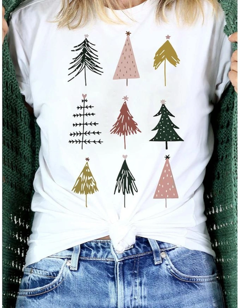 White Christmas Tree Graphic Tee