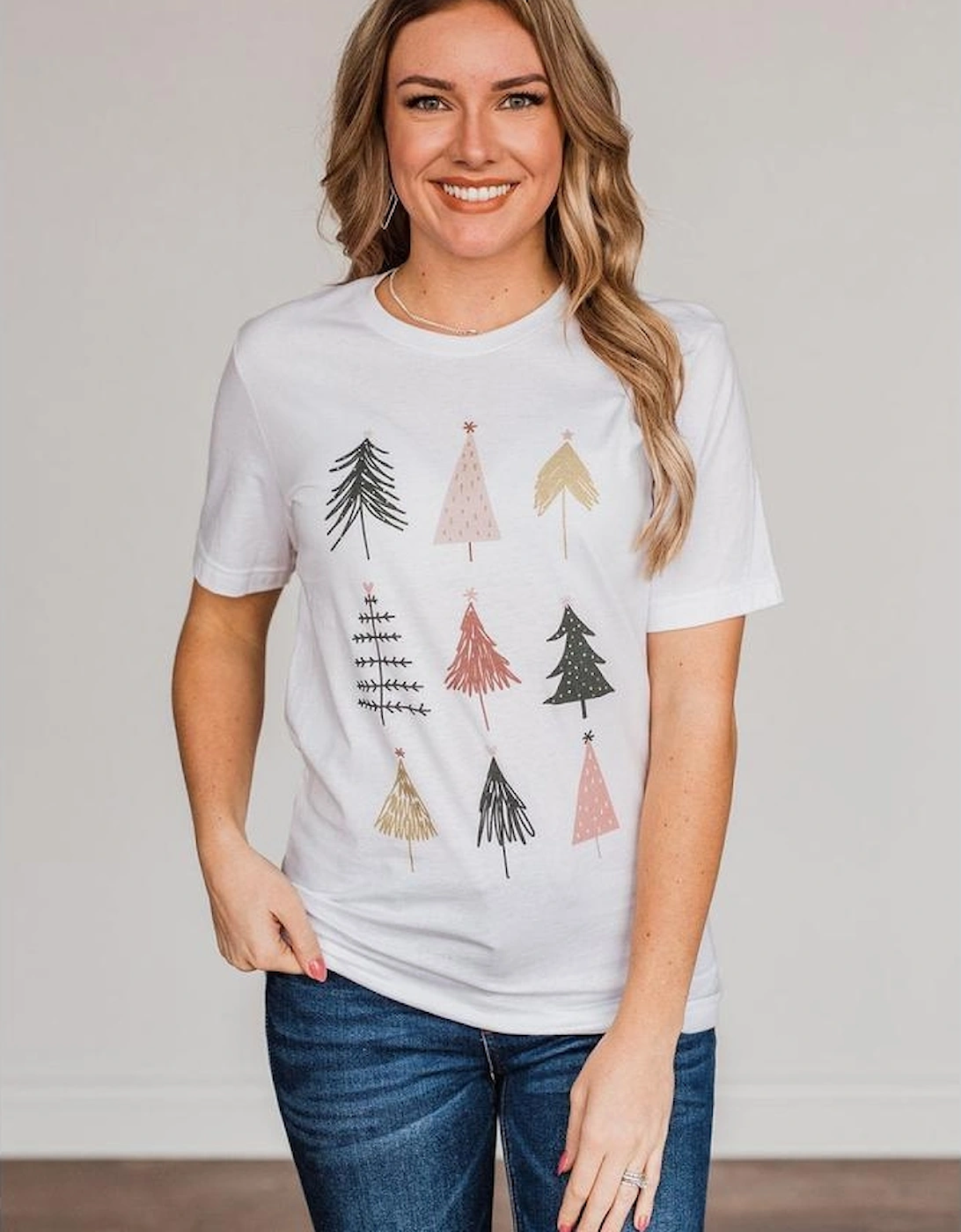 White Christmas Tree Graphic Tee