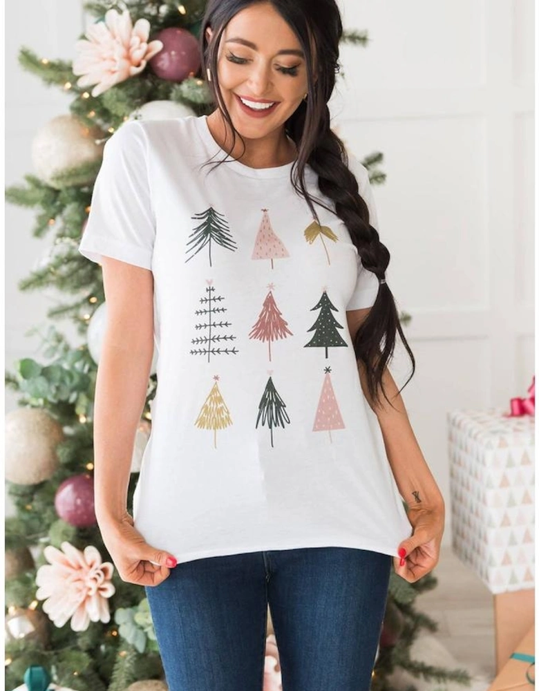 White Christmas Tree Graphic Tee