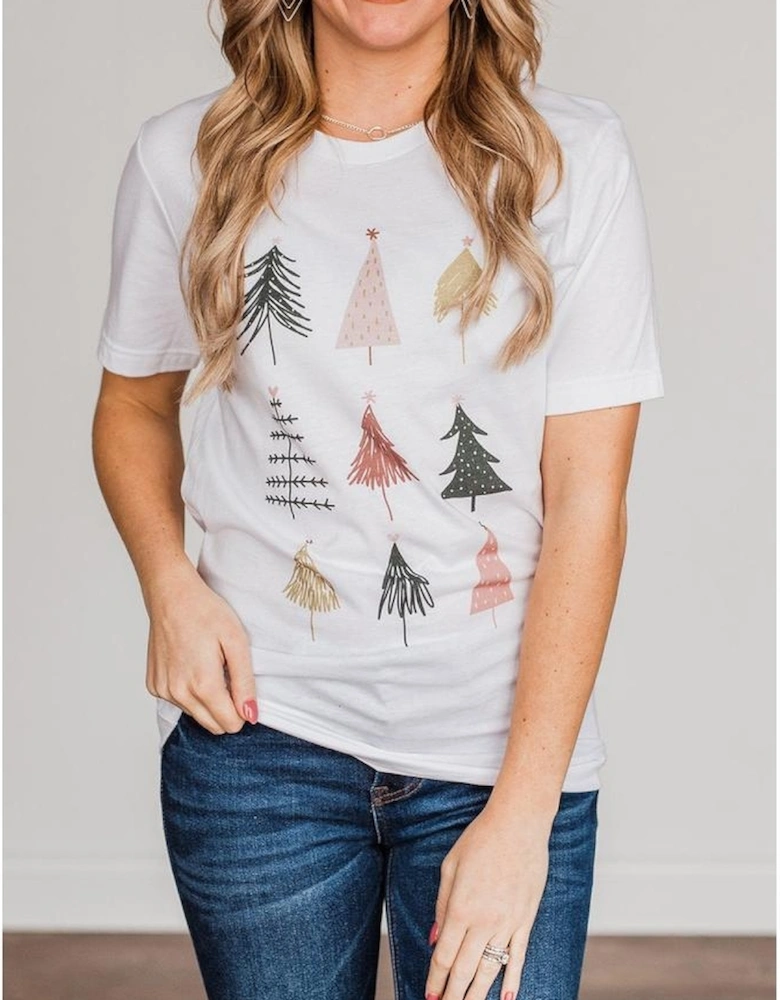 White Christmas Tree Graphic Tee