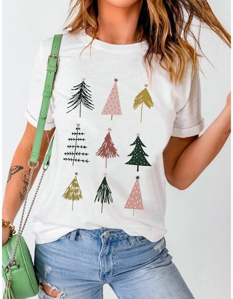 White Christmas Tree Graphic Tee