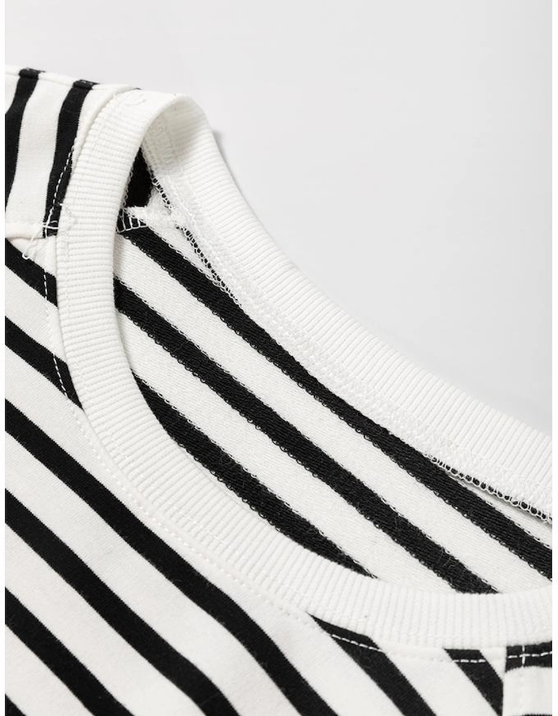 Black Stripe Raglan Sleeve Side Slits Loose Sweatshirt