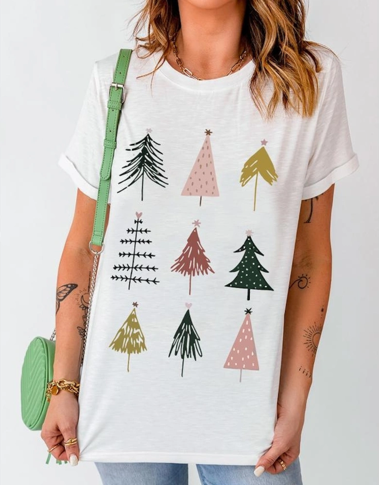 White Christmas Tree Graphic Tee