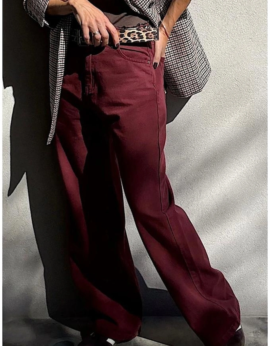 Red Dahlia Loose Straight High Waist Solid Color Jeans, 11 of 10