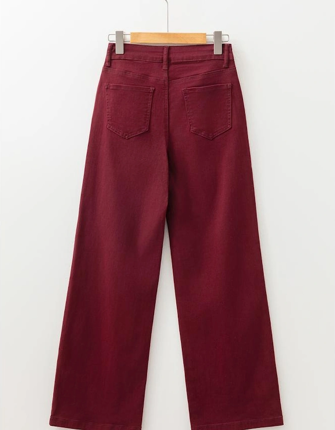 Red Dahlia Loose Straight High Waist Solid Color Jeans