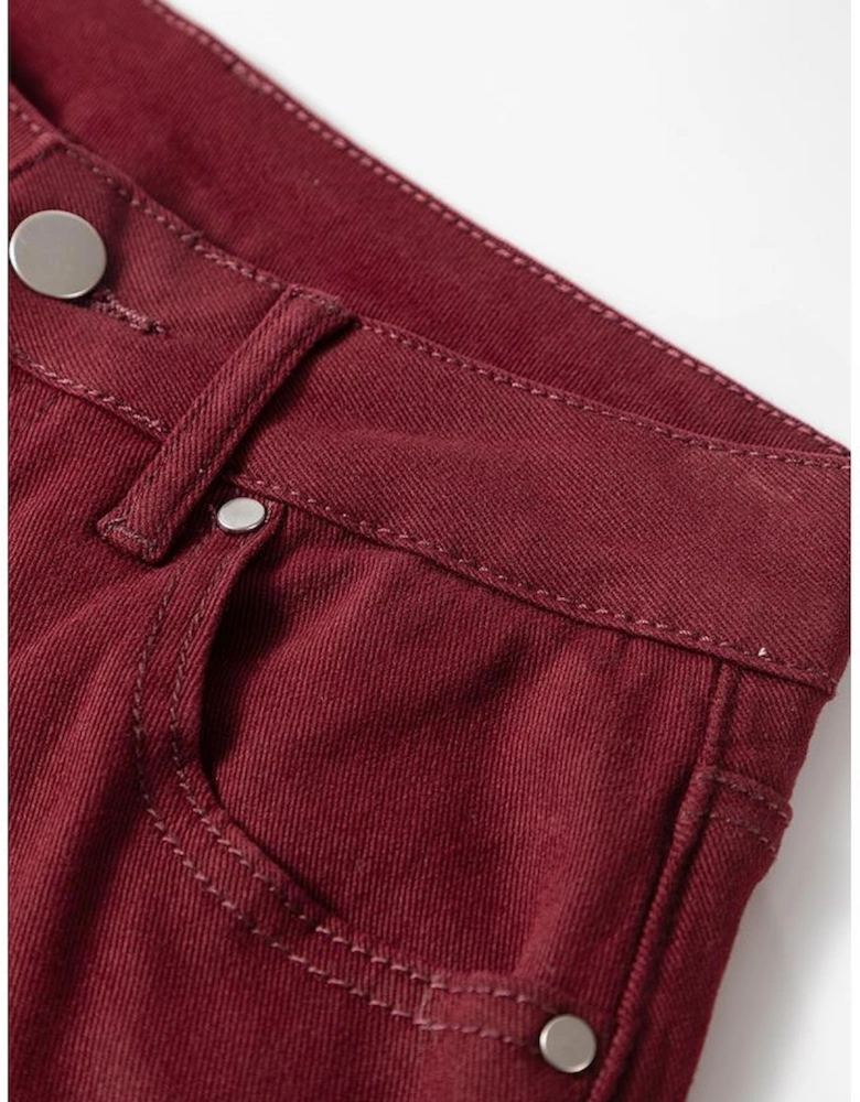 Red Dahlia Loose Straight High Waist Solid Color Jeans