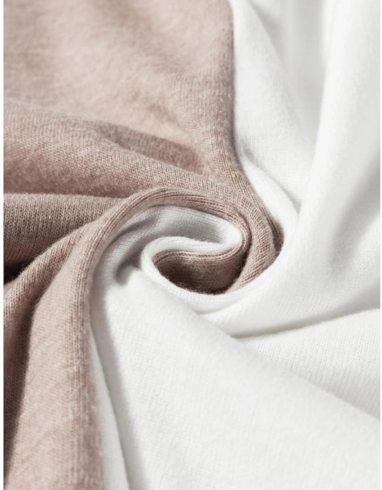 Khaki Colorblock Long Sleeve Crew Neck Top