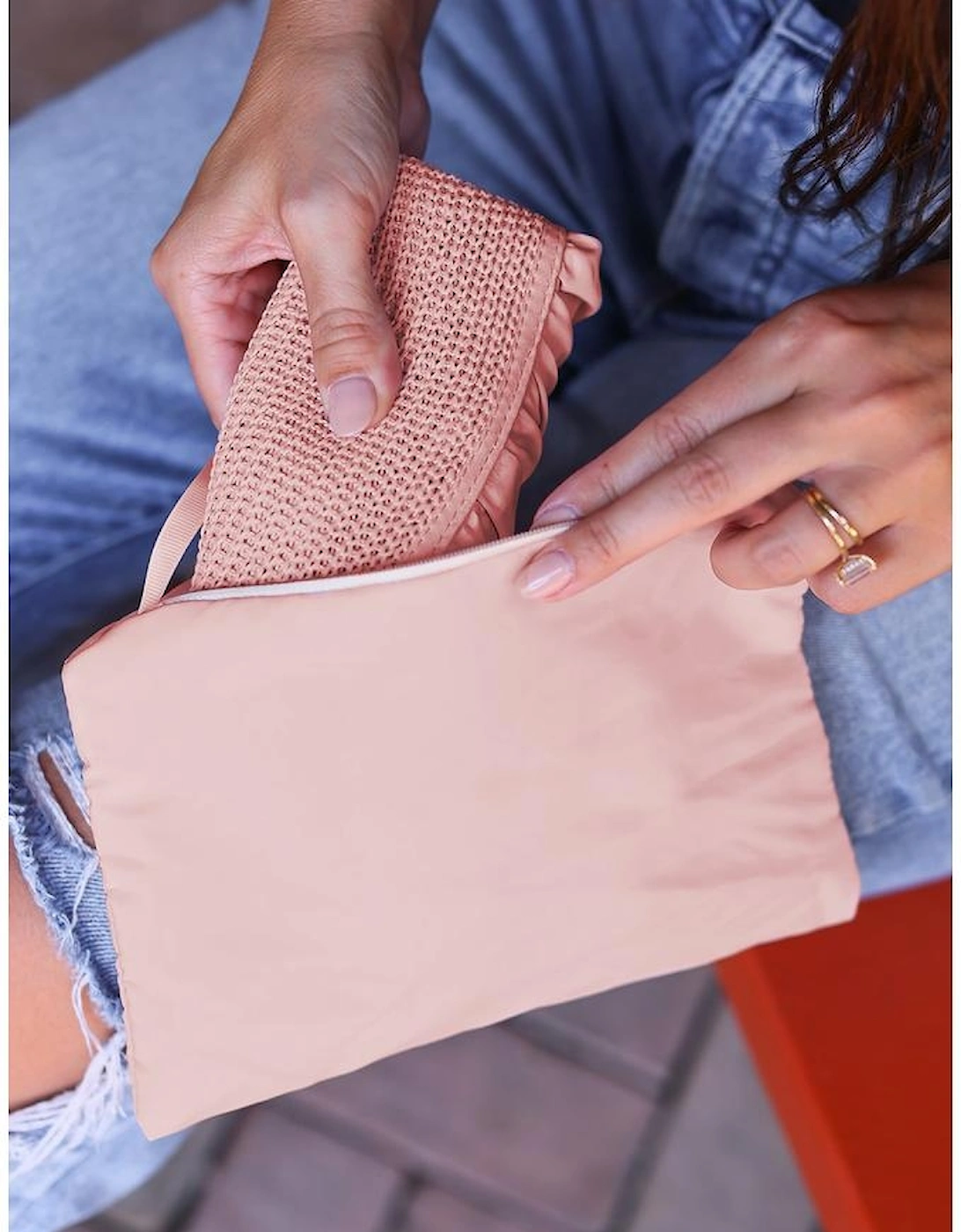 Azura Exchange Bowknot Storage Bag Wide Brim Floppy Hat