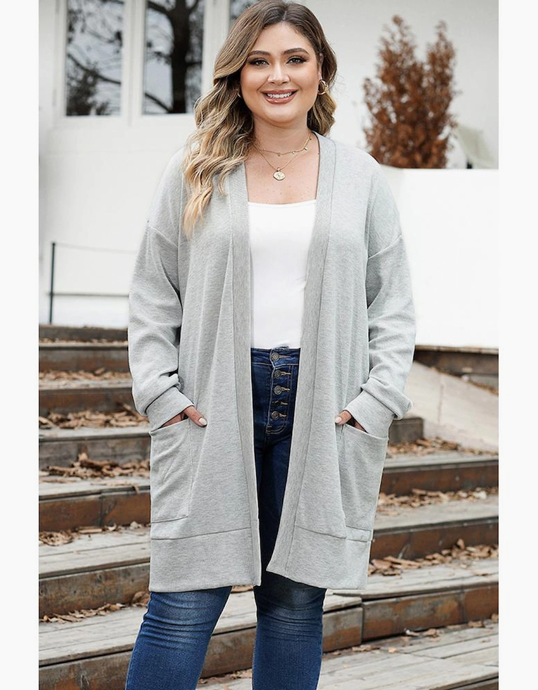 Thermal Knit Pocketed Plus Size Cardigan, 8 of 7