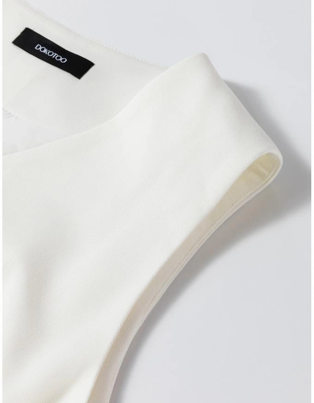 White Solid Color Button up V Neck Suit Vest