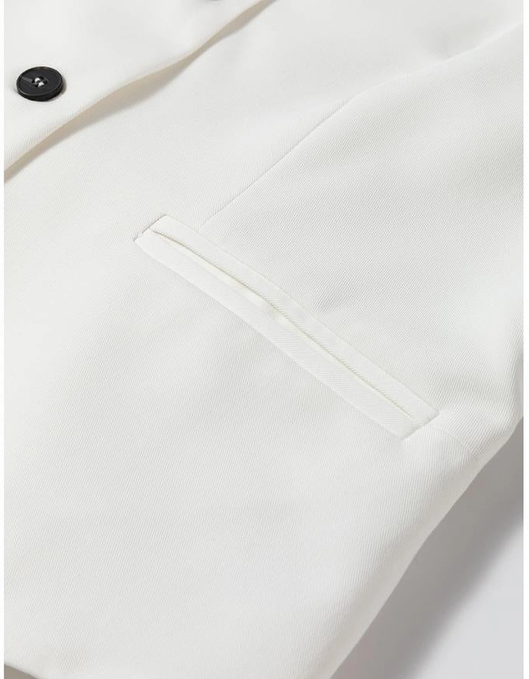 White Solid Color Button up V Neck Suit Vest